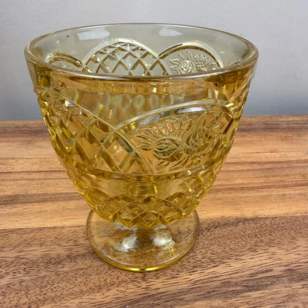 Federal Glass Rosemary Mayfair Yellow Depression Glass Creamer and Sugar Set